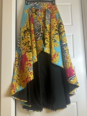 NY&C 7th Avenue Design Studio mixed print hi-low skirt with shorts overlay